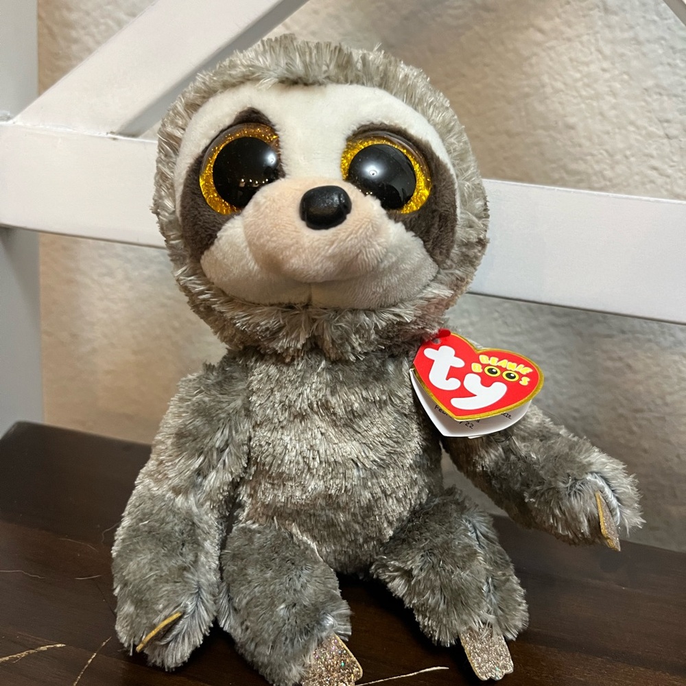 Ty Beanie Boos Gray Sloth Plush
